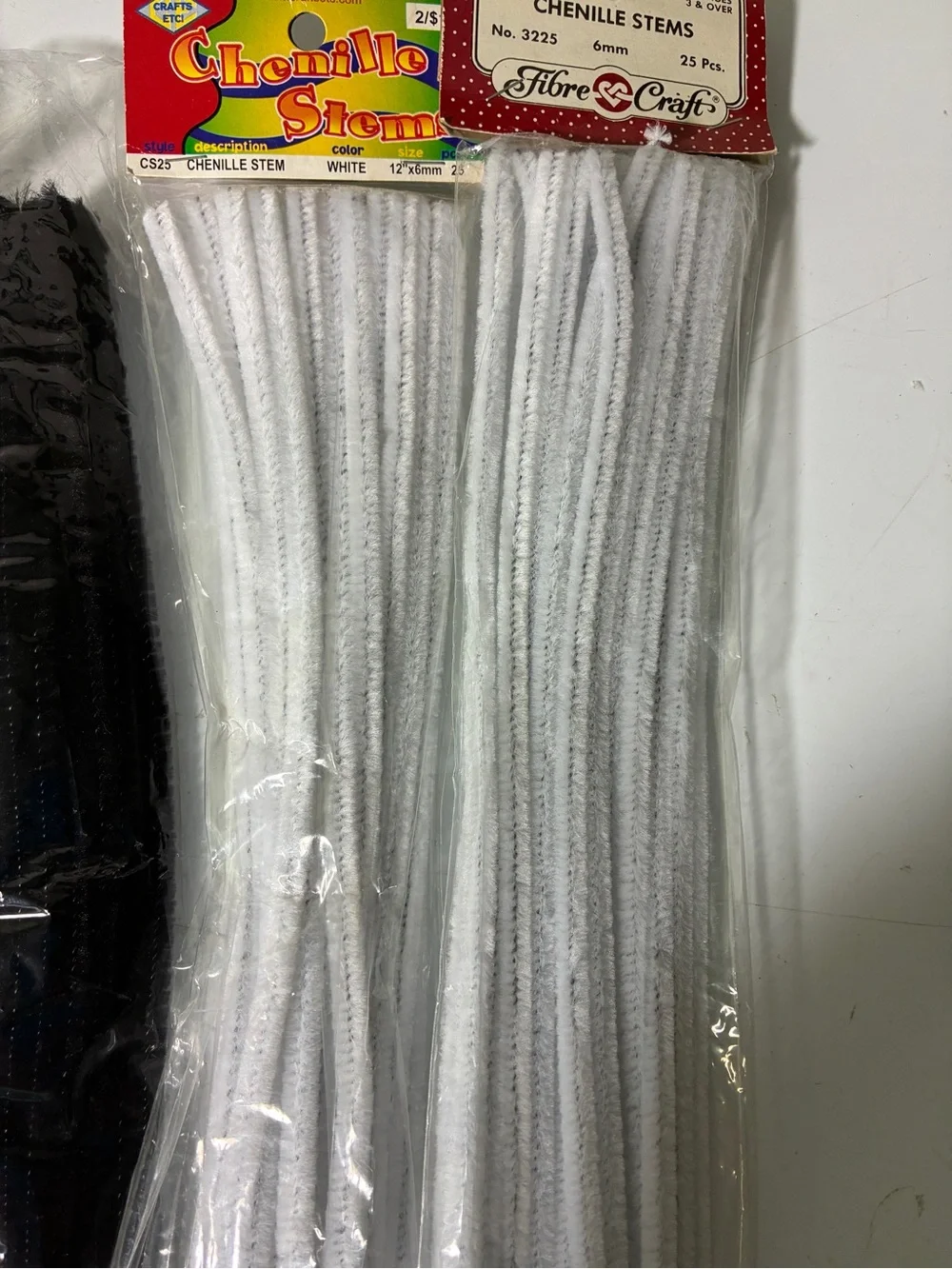 Craft Chenille Stems Pipe Cleaners - White, Black, Red & Assorted Colors